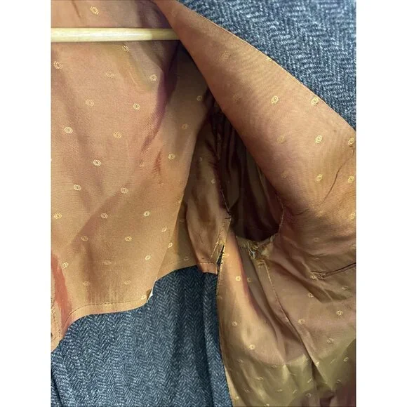 Vintage Harris Tweed Wool Hudson’s Bay Blazer Men 44L Tall Gray Herringbone - Picture 11 of 11